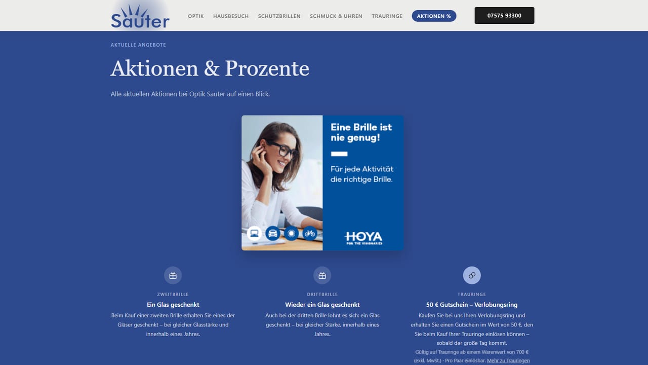 Optik Sauter – Seite Aktionen und Angebote